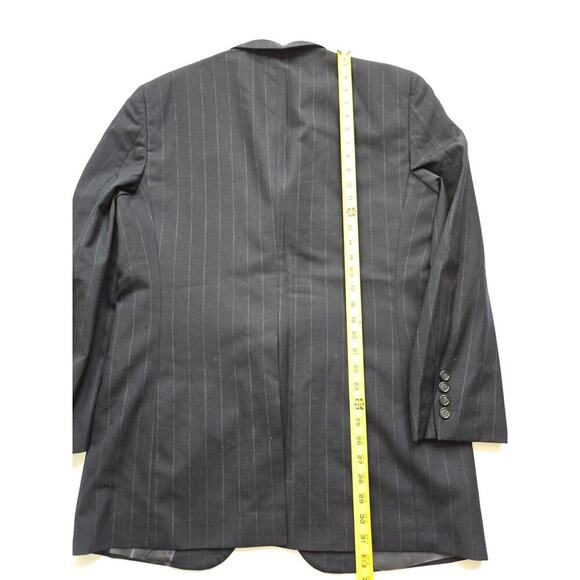 Vintage Burberrys 100% Wool Suit Coat Jacket Blue Pinstripe Sz 40 - Picture 8 of 16